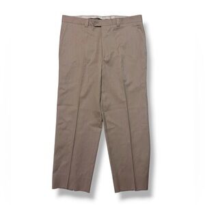 LANIFICIO COMERO Tan Wool Flat Front Dress Pants 36 x 27